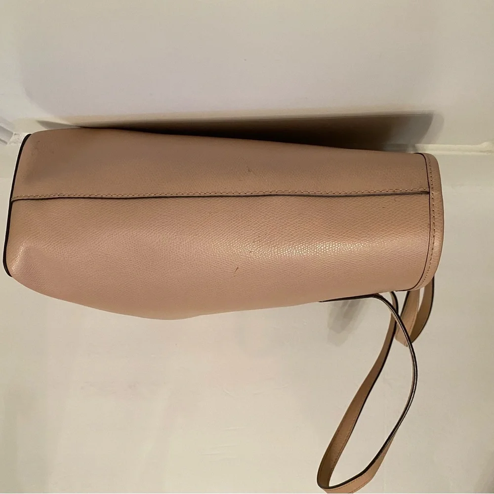 MICHAEL KORS TOTE BAG PINK SAFFIANO TEXTURED LEATHER 2 STRAPS ZIP CENTER LARGE